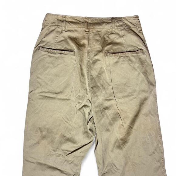 U.S. Army WW2 40s Vintage Khaki Chino Pants Button Fly USA made Trousers 28” - Picture 5 of 8